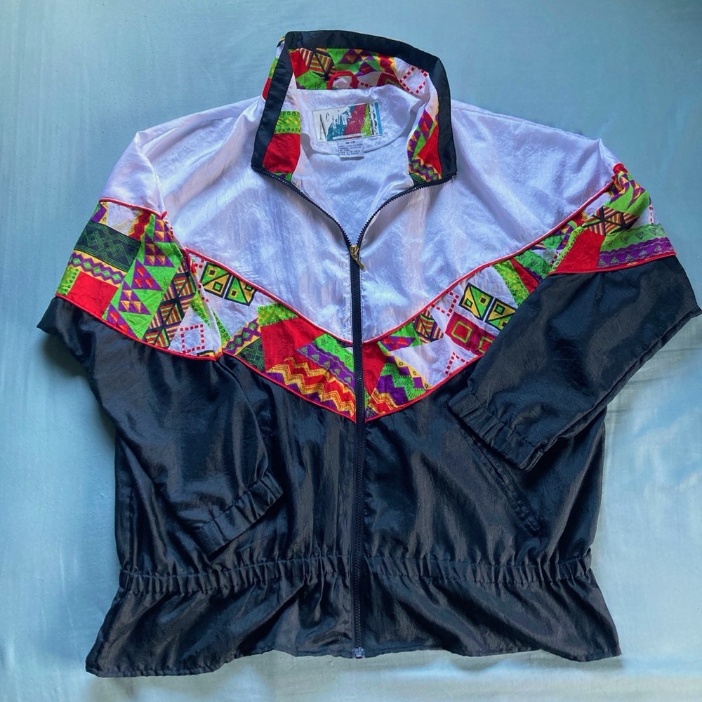 Vintage Active Code Windbreaker Jacket multi-color size 18/20